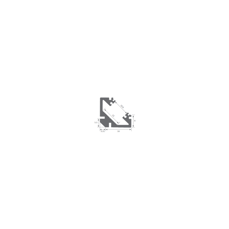 Profil angle 45° + diffuseur